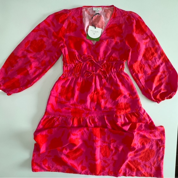 SALE! NWT Classic Rose Linen Long Sleeve Maxi Dress-kate spade new york x Target - Picture 5 of 10